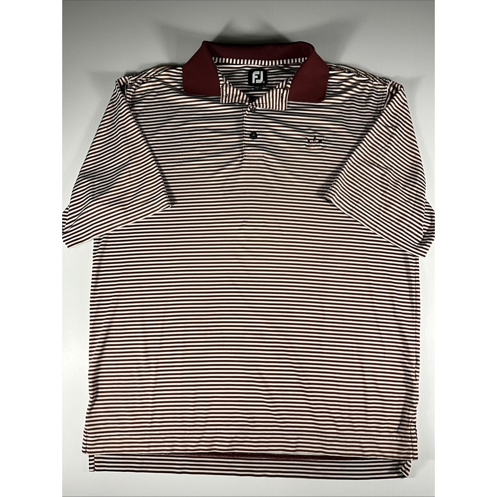 FootJoy Men's Purple Short Sleeve Performance Striped Golf Polo Shirt Medium